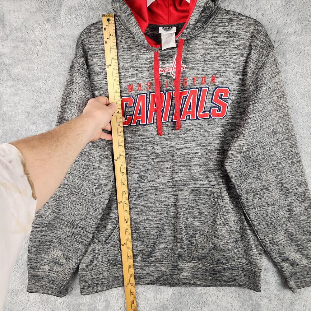 Washington Capitals Hoodie Mens Medium Gray NHL Hockey Pullover Embroidered Logo - Picture 6 of 13